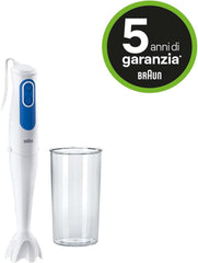 Braun Multiquick 3 MQ 3000 Smoothie+ Stabmixer – Purierstab Mit 2 Geschwindigkeiten, Powerbell plus e Splashcontrol-Technologie, 700 Watt, Inkl. Mix-&Messbecher da 600 ml, Blau/Weiß Kitchen Naty Shop