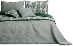 Ameliahome Cuvertură de pat Cuvertură de pat 170X210 Cm Două fețe Ușor de îngrijit Cuvertură de pat Model de plante Verde Alb Tropical Bonaire Paturi si Cuverturi Besuche den AmeliaHome-Store Tropical Bonaire Verde Alb 170 X 210