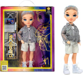 Păpușa Rainbow High Fashion – Aidan Russell – Păpușa Purple Boy – Ținută la modă și peste 10 accesorii de joacă colorate – Pentru colecționari și copii cu vârste cuprinse între 4 și 12 ani