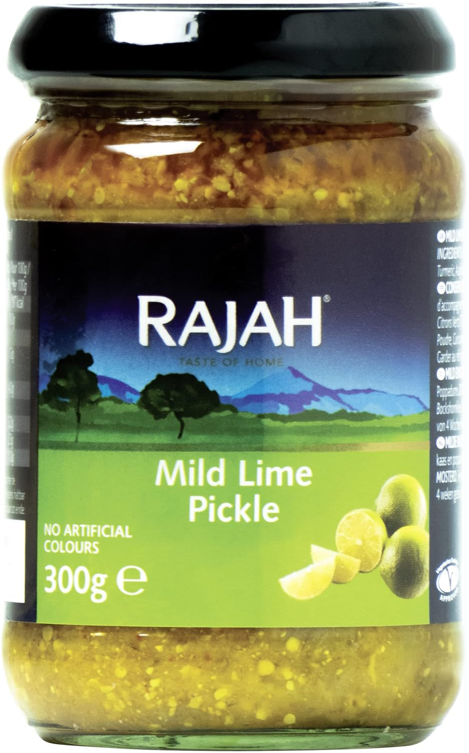 Rajah Mild Lime Pickle – Mild eingelegte Limetten – Ideal come Begleitung zu Curry, Fleisch, Käse, Poppadums & Vorspeisen – 1 x 300 g