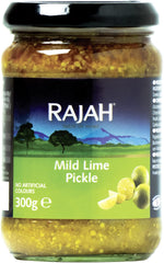 Rajah Mild Lime Pickle – Mild eingelegte Limetten – Ideal come Begleitung zu Curry, Fleisch, Käse, Poppadums & Vorspeisen – 1 x 300 g