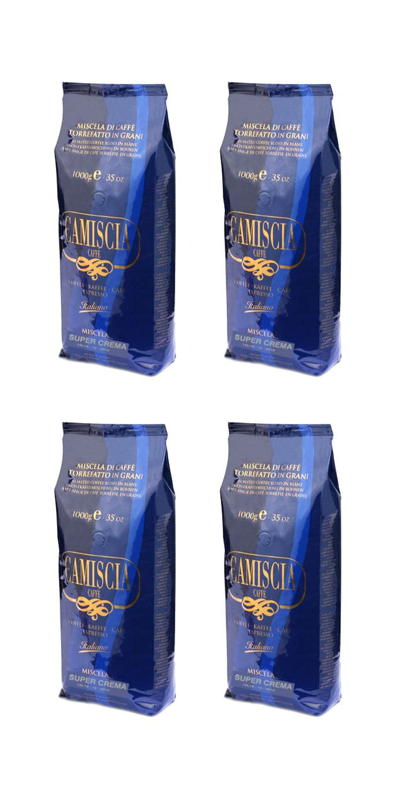 Boabe de cafea Miscela Super Crema 4 kg, pachet economic (4 pachete x 1000 g)