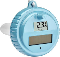 Termometru de piscină TFA Dostmann Venice, 30.3056.10, pentru monitorizarea temperaturii apei în piscine, iazuri sau jacuzzi-uri, termometru digital wireless pentru piscină, gri, L 116 x l 24 (65) x Î 126 mm