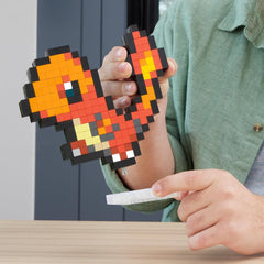 MEGA Pokémon Glumanda - Figură construibilă în aspect retro, Pixel Art, Inclusiv bază pentru montare pe perete, Pentru constructori și colecționari adulți, HTH76 Action figures Naty Shop
