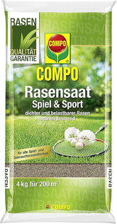 Compo Rasensaat Spiel Und Sport, Universelle Rasenmischung, 4 Kg, 200 M²