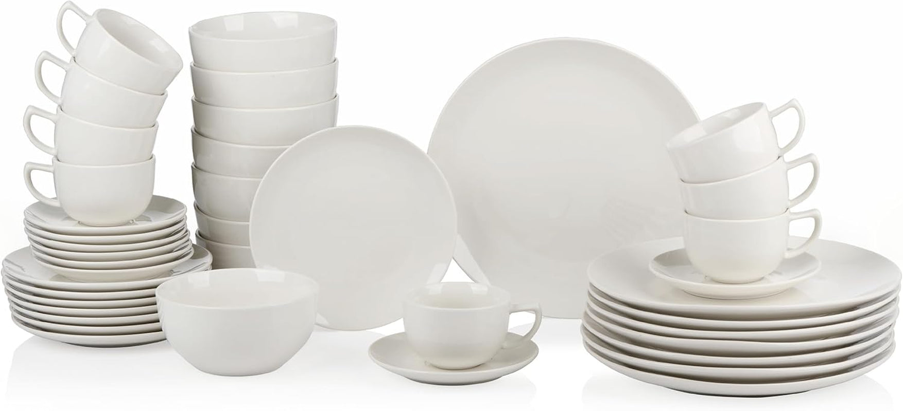 Feluri de mâncare Alpina 8 persoane - 40 -PART PATRU VÂRZIUNE GRASTERASE Seturi vesela masa Naty Shop Weiß 40-Teilig