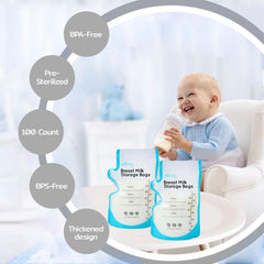 Edibaby, Buste per latte materno, 100 pezzi, Sterilizzate, senza BPA Accessori Alimentazione e Allattamento Bebe Naty Shop