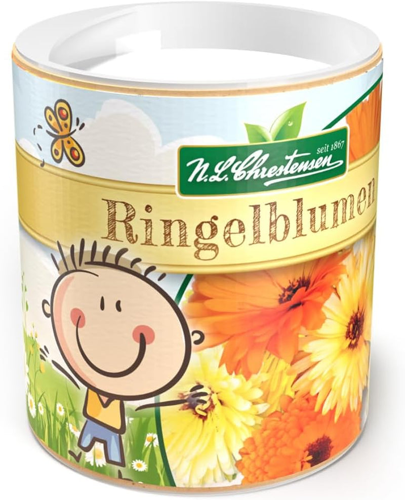 Semi di calendula Chrestensen Colourful Mix - Semi impollinati gratis 30g per ca. 25m² - Scuotitore per bambini da giardino