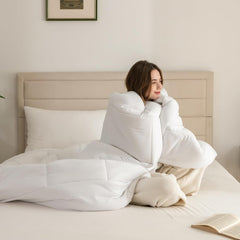 Good Nite Piumino Invernale 200X200 Cm 460 G/m² Caldo Piumino per Biancheria da Letto Invernale Trapunta Imbottita in Poliestere Coperta per Dormire Bianca in Microfibra 200X200 Cm Trapunte e Trapunte Naty Shop