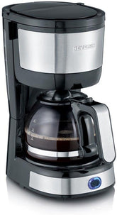 Espressor compact SEVERIN, cafea aromată cu aparatul de cafea pentru până la 4 cești, espressor cu filtru și filtru oscilant permanent, oțel inoxidabil/negru, KA 4808