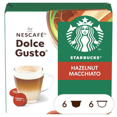 STARBUCKS Hazelnut Macchiato by Nescafé Dolce Gusto, Dunkle Röstung, Kaffeekapseln 6 x 12 (72 Kapseln)