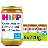 Hipp Cous Cous con verdure e pollo biologico, confezione da 6 (6 X 220 grammi) Mamma e Bambino Naty Shop