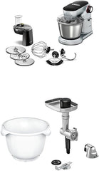 Optimum MUM9D33S11 Küchenmaschine (1300 Watt, Edelstahl-Rührschüssel, 3D Rührsystem, 7 Schaltstufen) Platinum Silber + MUZ9BS1 Zubehör Für Küchenmaschinen Mama si Copilul Naty Shop