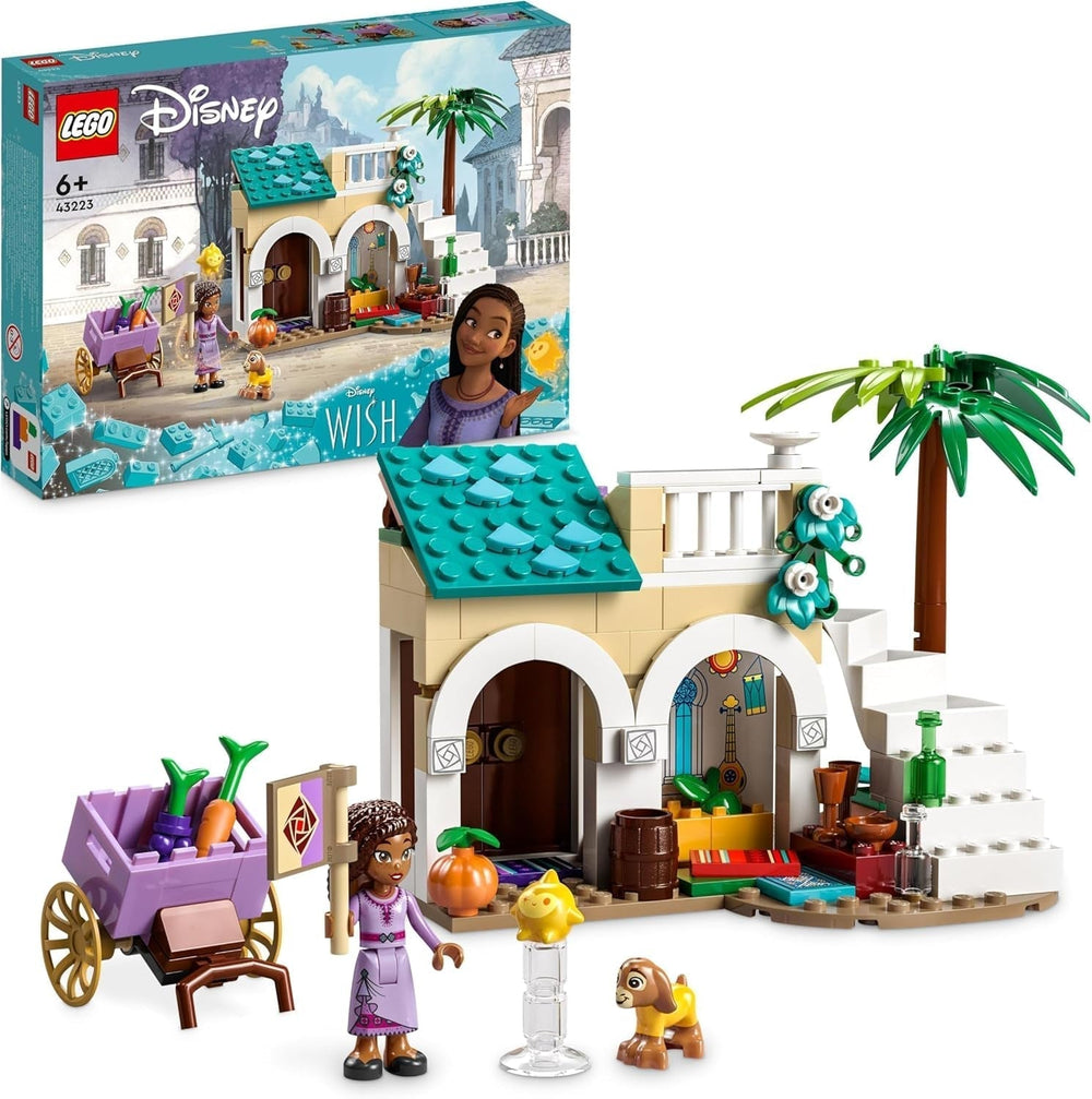 LEGO Disney Wish Asha a Rosas City, 43223, set del film dei desideri con mercato, mini bambola di Asha, Valentino come capra giocattolo e personaggi stellari, regalo per bambini dai 6 anni, set da costruzione per ragazze e ragazzi Besuche den LEGO-Store Single