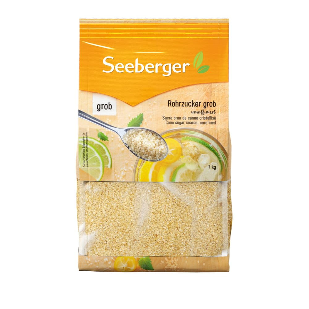 Seeberger Rohrzucker Grob 5Er Pack: Vollrohrzucker Besonders Aromatisch - Ideal Für Cocktails Und Zum Backen - Grob - Unraffiniert, Vegan (5 X 1 Kg) Dolcificanti Naty Shop 1 Kg (5Er-Pack)