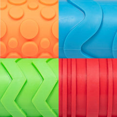 Mal- und Ton-Texturwalzen - 4er-Set - Knetrollen strutturato per bambini - Vielseitige Muster zum Basteln und Dekorieren