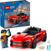 LEGO City Red Sports Car - Mașină de curse pentru băieți și fete de la 5 ani - Cadou de ziua ta sau pentru sărbători - Șofer minifigurină cu telefon mobil și kit de curățare 60448 Seturi de constructie Besuche den LEGO-Store Titlu implicit
