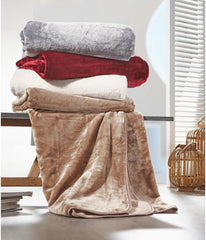 Amago - Comoda coperta, effetto cashmere, 220 X 240 cm - antracite Amago Letti e Coperte