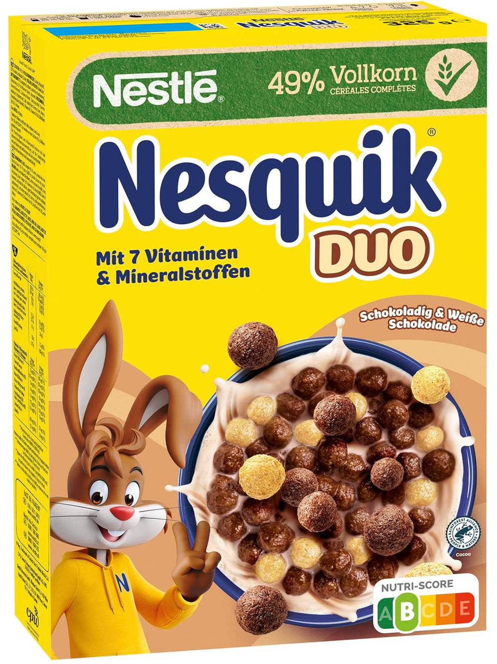 NESTLÉ Duo Cereali, Cereali al cioccolato bianco e integrale e Cereali integrali (1 x 325 g)