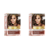 L'Oréal Paris Vopsea de păr permanentă pentru fiecare ton de piele, colorare fără amoniac, tonuri nude universale cu acoperire completă a părului gri, Excellence Creme, nr. 5U Castaniu deschis (maro), 1 buc Vopsea pentru par Naty Shop 5U 192 G (pachet de 2)