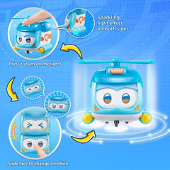 Super Wings Super Pets 4 pezzi Shine, Golden Boy, Jerome, Ellie Espressione facciale commutabile Effetto lampo Giocattolo portatile per 3 4 5 6 7 8 anni Ragazzo Ragazza Action Figure da 2 pollici Naty Shop