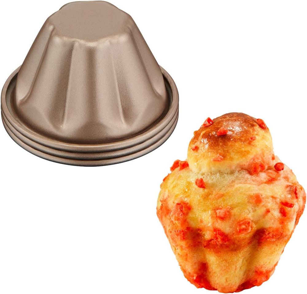 Tefal Creabake J3089304 3 Stück Brioche-Backform Antihaft-Beschichtung, Leicht Entnehmbar, Stapelbar, Einfache Austellung, Backform Stampi e teglie Naty Shop