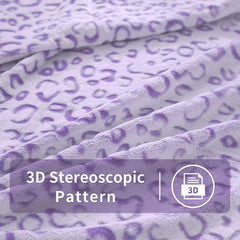 FY FIBER HOUSE plaid in pile flanella, coperta in microfibra con stampa ghepardo 3D, 228 X 274 cm, viola Piumini e trapunte Naty Shop