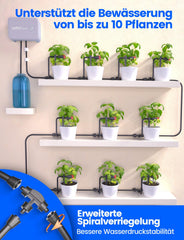 Sistema di irrigazione automatico per interni WiFi - Sistema di irrigazione a goccia intelligente con controllo app, computer per irrigazione per 10 piante d'appartamento, irrigazione per le vacanze e irrigazione delle piante (Grigio)