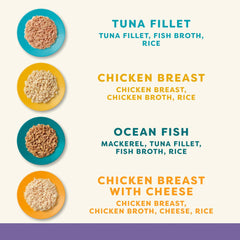 Applaws Hrană umedă premium 100% naturală pentru pisici adulte în bulion - Ton, pui, fructe de mare, selecție mixtă în bulion - Pachet de 12 conserve x 70 g