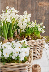 Ghiveci Dehner din ratan, aprox. 40 x 23 x 20 cm, țesătură de ratan, gri/maro