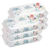 BIOLANE - Salviettine umidificate per viso e mani per bambini - Confezione da 6 - 384 salviette (6 x 64 cm) - Pulisce e protegge - Articoli da toeletta - Ipoallergenico - Per pelli sensibili - 97% ingredienti naturali - Prodotto
