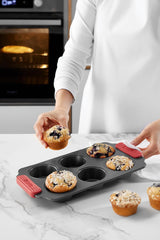 Lékué Muffin-Backform, Antihaftbeschichte, Metall, 6 Mulden Stampi e teglie Naty Shop