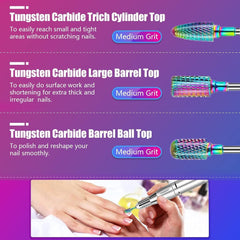 Depvko 30 Stück Nagelfräser Aufsätze Bits, 3/32'' Keramik Bohrer Für Nägel Acryl Diamant-Nagelhaut-Efile-Hartmetall-Entferner Für Zuhause Salon Gel, Maniküre Pediküre-Werkzeuge (Inklusive 3 Etueln)