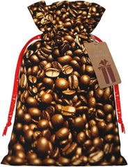 Lustige geröstete Kaffeebohnen, Weihnachtsbeutel mit Kordelzug, robust, 21,1 x 30 cm, geeignet für Partygeschenke und Geschenkverpackung, 1 Stück