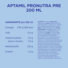 Aptamil Pronutra Pre - Latte per lattanti dalla nascita - Con oli vegetali, senza olio di palma - 6 x 4 x 200 ml (4800 ml)