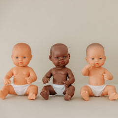 Păpușă Miniland Baby, băiat african, 32 cm, anatomic corect