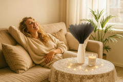 Künstliches Pampas-Gras Für Inneneinrichtung: 30 Stück Grau 55 Cm - Künstliche Pflanzen Wie Real & Keine Wartung - Wohnzimmer, Getrocknete Blumen Für Schlafzimmer, Hochzeit, Tisch, Boho Dekoration
