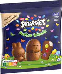 NESTLÉ SMARTIES Easter Friends, figurine a tema pasquale, realizzate in finissimo cioccolato al latte con ripieno cremoso e mini lenticchie colorate con cioccolato SMARTIES, 1 confezione (1 x 65g)