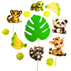 Set 13 decorazioni commestibili per torte – Tema Safari