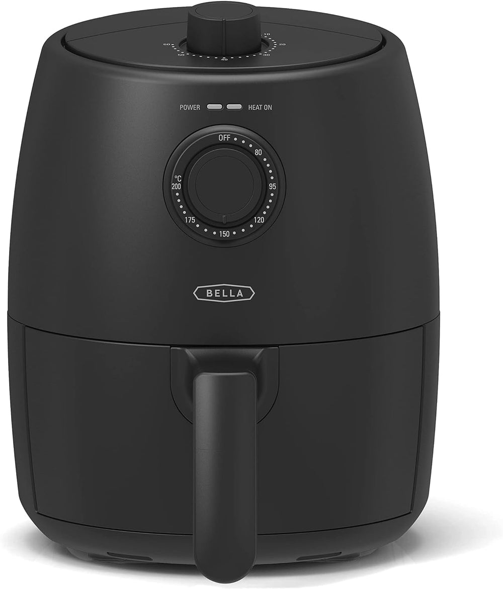 BELLA Hot Air Fryer 1.9L, 5-In-1 Compact Multi-Cooker, acoperire neaderentă, coș sigur pentru mașina de spălat vase Electrocasnice Naty Shop Negru 1.9L Manual cu buton rotativ dublu