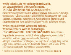 frankonia CIOCCOLATO SENZA ZUCCHERI AGGIUNTI Cioccolato bianco senza glutine, 80 g