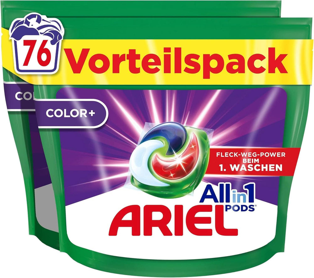 Detersivo Ariel CIALDE All-In-1, 76 lavaggi, detersivo colorati, pulizia brillante Detersivi Bucato Naty Shop 76 capsule Nuovo Modello