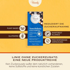 Venchi - Confezione da 6 tavolette di cioccolato fondente con nocciole, 600g - Senza zuccheri aggiunti - Senza dolcificanti artificiali - Senza glutine - Vegan - Idea regalo