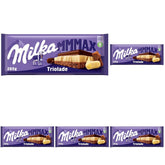 Milka Triolade 1x280g | Tavoletta di cioccolato grande a triplo strato | Cioccolato al latte alpino, cioccolato bianco e fondente | Cioccolato Milka di latte alpino al 100% | Barrette di cioccolato (confezione da 5)