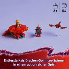 LEGO NINJAGO Kai's Dragon Spinjitzu Spinner - Giocattolo Ninja d'azione con 2 minifigure - Piccolo set da gioco per bambini - Idea regalo per ragazzi e ragazze dai 6 anni in su 71823 Set da costruzione Besuche den LEGO-Store