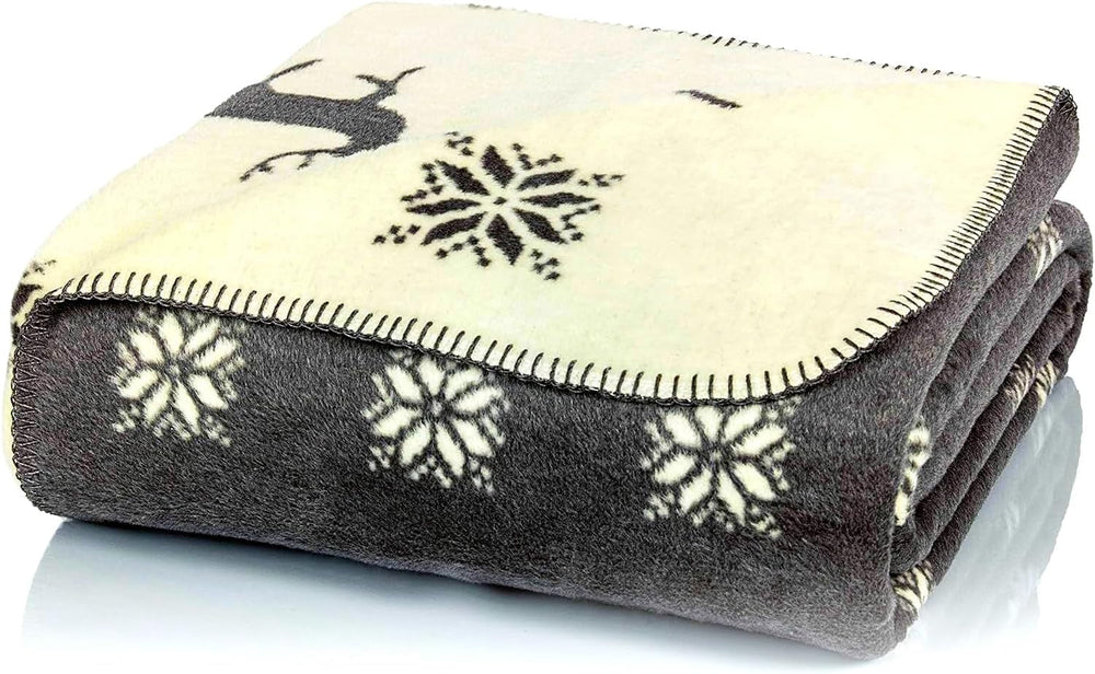 Glart Coperta con Renna Grigio-Beige XL 150X200 cm, Coperta in Lana Morbida e Calda come Coperta per Divano, Copridivano e Copriletto, Plaid in Peluche - Senza Maniche. Ideale per il divano e la cameretta dei bambini. Letti e Coperte Glart Titolo predefinito