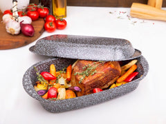 C|H|G Brotback- Und Bratenform Mit Deckel "Granito", Skandia Xtreme Plus: 4-Fach Antihaftbeschichtung in Granitoptik, 37 X 20 X 7 Cm, Made in Germany Stampi e vassoi per dolci Naty Shop