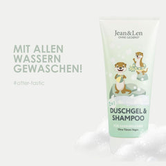 Jean & Len 2 in1, Gel doccia e shampoo per bambini sensibili, 200 ml Doccia e bagno Naty Shop