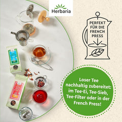 Amestec de ceai Herbaria trandafir-mentă bio 20 g - ceai din plante 100% bio - gust natural seducător și floral & numai ingrediente naturale - produs climatic neutru & ambalaj fără plastic