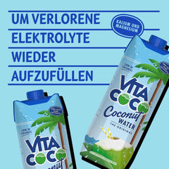 Vita Coco Pure Coconut Water 6 x 1 litro, idratante naturale con elettroliti, senza glutine, ricco di vitamina C e potassio Naty Shop